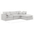 thumbnail image 3 of Meridian Furniture Indulge 94" Velvet L-Shaped Modular Sectional in Cream, 3 of 9