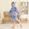 thumbnail image 2 of FORMRS Niños Bathrobe Unisex Hooded Robe Soft Plush Pajamas Sleepwear, Size 10-12T, Pink Marble Pattern, 2 of 7