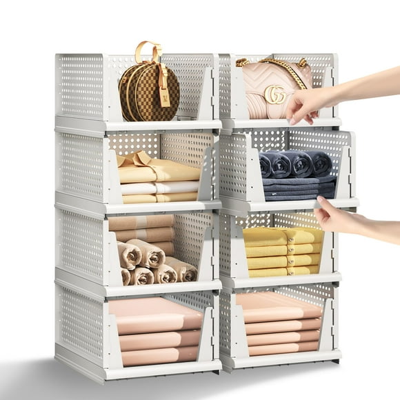 Cesta de almacenamiento MSHOMELY de plástico apilable de 5 litros para armario, 5 unidades