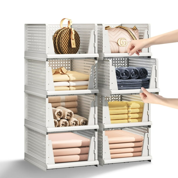 Cesta de almacenamiento MSHOMELY de plástico apilable de 5 litros para armario, 5 unidades