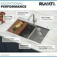 thumbnail image 4 of Ruvati 33 x 22 inch Workstation Bowl Topmount 16 Gauge Ledge Kitchen Sink, 4 of 16