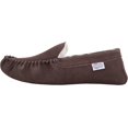 thumbnail image 5 of SNUGRUGS Mens Ronnie Suede Moccasin Slippers with Wool Inner and Suede Sole - Dark Brown - US 12, 5 of 7