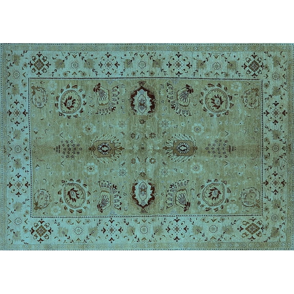 Ahgly Company Indoor Rectangle Oriental Light Blue Traditional Area Rugs, 3' x 5'
