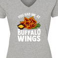 thumbnail image 4 of Inktastic Buffalo Wings Game Day Snack Women's V-Neck T-Shirt, 4 of 5