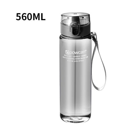 

Kettle Plastic Leakproof Water Bottle Portable Drinking Bottle for Outdoor Activity Transparent Grey 560ml