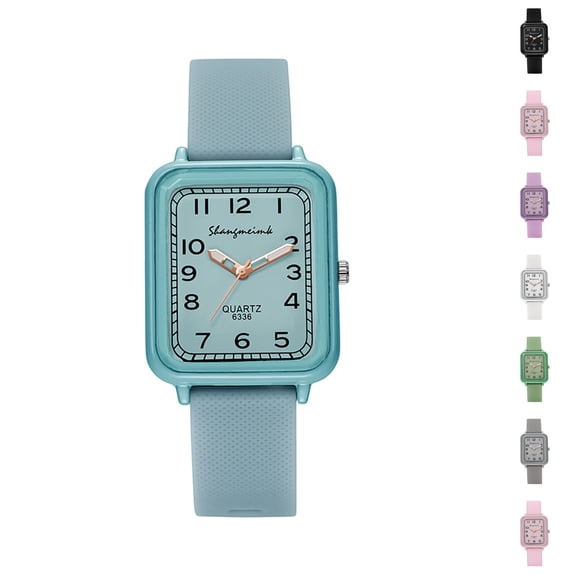 Resicozy Women's Silicone Watches Quartz Classic Silicone Strap Wrist Watches Water Resistance and Lightweight Watches Light Blue