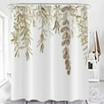 thumbnail image 2 of Botanical Shower Curtains (36" x 72"), Watercolor Autumn Eucalyptus Leaf Plant Tan Bathroom Curtain for Bathtub Home Decoration Waterproof Fabric Machine Washable with 12 Hooks, 2 of 6