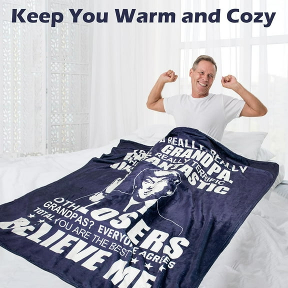 Grandpa Gifts Blanket, Gifts for Grandpa, Grandpa Birthday Gifts, Grandpa Gifts from Granddaughter Grandson, Grandpa Gifts from Grandkids, Birthday Gift for Grandpa Throw Blanket 60"X50"