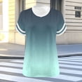 thumbnail image 6 of BRGZLK Plus Size Women Tops Summer Ombre V Neck Short Sleeve Stripe Tees Trendy 2026 Casual Loose Fit Basic Pollover T-Shirt Green S, 6 of 7