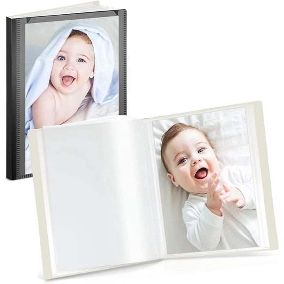 CRANBURY 4x6 Photo Album, Black, Slip-In Picture Binder, 3-Pack