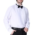 thumbnail image 6 of Ceisia Men's Formal Tuxedo Shirt Pleated Front Long Sleeve Solid Color Dress Shirt For Wedding Party White M Gift, 6 of 9