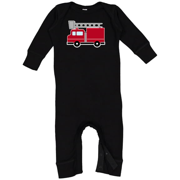 Inktastic Red Firefighter Fire Truck Baby Romper Coveralls