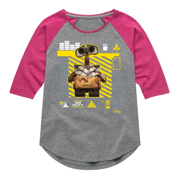 Disney Wall-E - Icon Grid - Toddler & Youth Girls Raglan Graphic T-Shirt