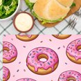 thumbnail image 3 of Joocar Donut Pattern Pink Icing Sprinkles Design Linen Table Mats Set Of 4 For Home Kitchen Table Decor 12x18 inch, 3 of 5
