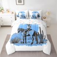 thumbnail image 2 of Homewish Oil Painting Artistic 7-Piece Twin Bedding Sets,Southwestern Cowgirl Tropical Cactus Bedding Comforter Set,White Blue Sheet Sets For Kids,Super Cozy Room Decor Reversible, 2 of 8