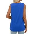 thumbnail image 5 of ZXSXSY Women's V-Neck Pleated Sleeveless Solid Color Tank Top, 5 of 5