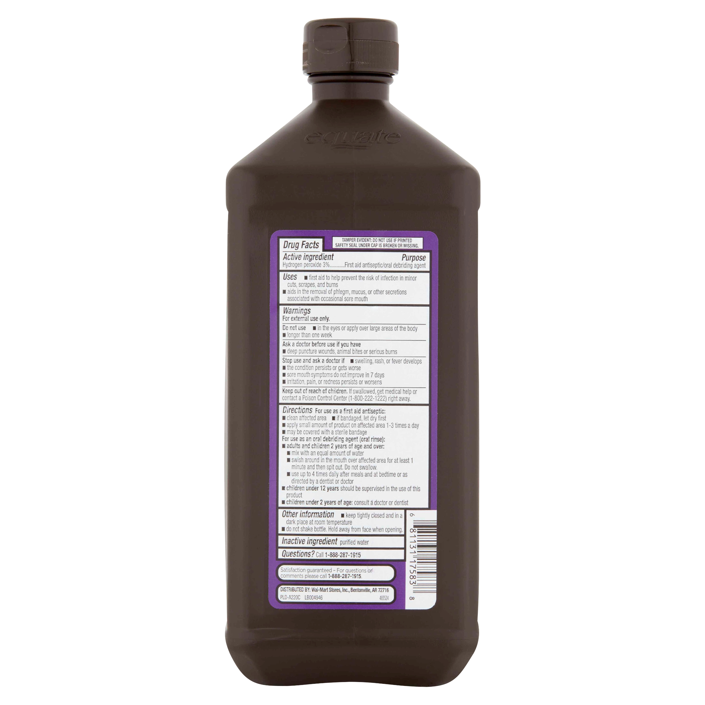 Equate Peróxido de Hidrógeno al 3%, 32 fl oz 3