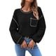 thumbnail image 1 of Gibobby Suéteres de invierno Suéter de punto sin capucha de color sólido con parte superior suelta de otoño e invierno para mujer (Negro, XL), 1 of 5