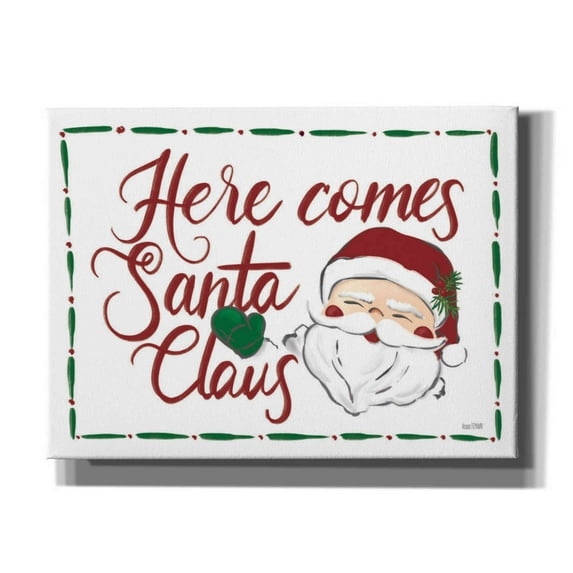 Epic Graffiti'Here Comes Santa Claus' by House Fenway, Giclee Canvas Wall Art, 54"x40"