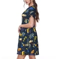 thumbnail image 2 of Disketp Undersea Animals para Vestido de Manga Corta para Mujeres, Vestidos de Verano para Mujeres, Casual y Holgado para la Playa, 2 of 6