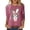 C-Watermelon Red136, variant on Happy Easter T Shirts For Women Bunny Print Graphic Tee 3/4 Sleeve Casual Round Neck Loose Fit Top For Holiday Celebration Comfortable Tops