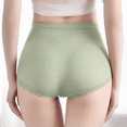thumbnail image 4 of Fulorrnie High Waisted Seamless Tummy Control Underwear for Women Breathable Shapewear Panties Wide Comfort Waistband No Roll Brief, Green, One Size, 4 of 6