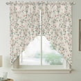 thumbnail image 2 of Spring Floral Swag Valances for Windows 2 Pack, Kitchen Window Curtains 36 Inch Length, Watercolor Flowers Leaves Tree Branches Beige Privacy Swag Curtains for Living Room/Bathroom 36"x36", 2 of 8