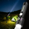 thumbnail image 1 of Linterna LED para exteriores | Pantalla LCD inteligente con batería - Enfoque telescópico ajustable | Luz lateral COB | 5 modos | Resistente al agua | USB-C recargable | Lámpara de emergencia para, 1 of 6