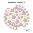 thumbnail image 2 of Placemats Set Of 4 / 6, Cartoon Garlic Cloves Placemats For Dining Table Indoor/Outdoors Heat Resistant Washable Placemats 18" X 12", 2 of 8