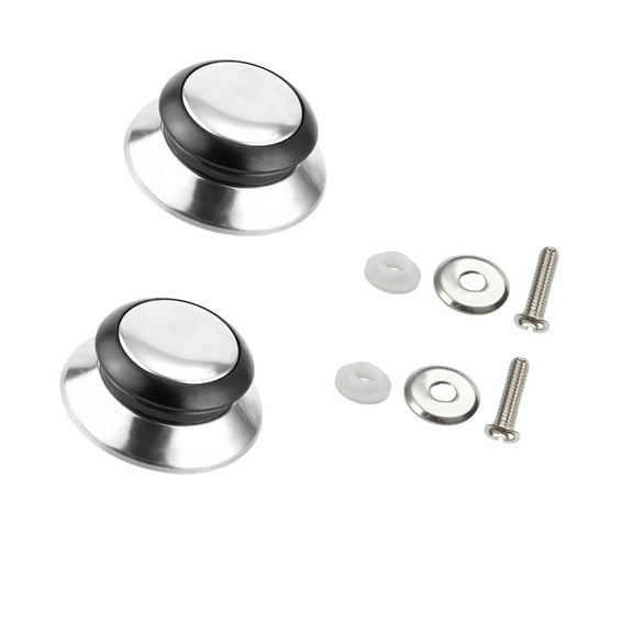 2pcs Multipurpose Lid Knobs for Cookware Easy to Replace and Designs Stainless Steel