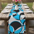 thumbnail image 4 of Blue Geometric Table Runner 72 Inches, Modern Abstract Lines Textured Bed Runner Dresser Scarves Tabletop for Indoor Outdoor Parties/Ceremony/Banquet, 13" x 72", 4 of 9