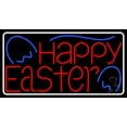thumbnail image 1 of Happy Easter 1 LED Neon Sign 20 x 37 - inches, Clear Edge Cut Acrylic Backing, with Dimmer - Bright and Premium built indoor LED Neon Sign for special occasion decor., 1 of 7