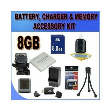 BigVALUEInc Accessory Saver Bundle Kit For Canon Powershot SD780IS SD940IS SD960IS SD1100IS SD1400IS Digital Cameras 8GB SDHC Card Card Reader Batteries + More!!!!
