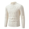 thumbnail image 1 of Besolor Men's Half Turtleneck Sweaters Casual Long Sleeve Cable Knit Pullover Sweater Soft Warm Textured Fall Winter Tops, 1 of 6