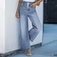 thumbnail image 1 of WILLBEST Pantalones Casuales Para Mujer, Vaqueros de Barril Para Mujer, Pantalones Tobilleros de Mezclilla Con Estampado de Corazones y Tiro Medio, Cómodos Vaqueros Boyfriend Holgados Para Uso Diario., 1 of 8