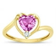 thumbnail image 2 of Star K � Heart Created Pink Sapphire Bypass Love Knot Promise Ring, 2 of 9