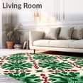 thumbnail image 2 of ODIKA 2'x3' Machine Washable Non-Slip Area Rug, Festive Winter Wonderland Decorative Holiday Floor High Traffic Rug, Green, 610150, 2 of 5