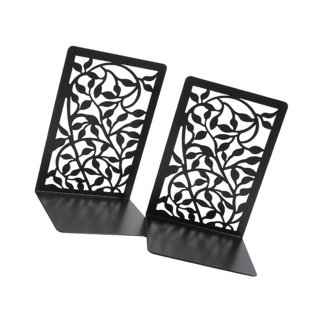 pitrice 1 Pair Book Ends Book Shelf Holder Metal Bookends for Shelves Home Desk Style A