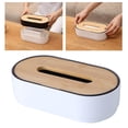 thumbnail image 4 of GUOOL Wooden Tissue Box Paper Storage Box for Restaurants Bars Conference Room Bar Office White, 4 of 9