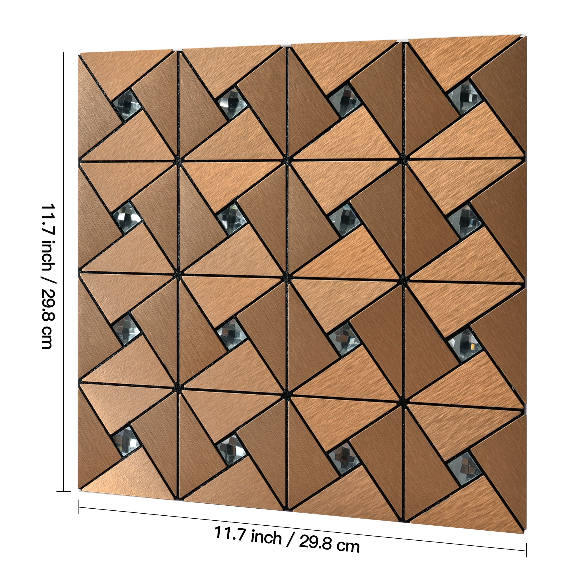 Art3d 11.8"×11.8" 10-Sheet Peel and Stick Backsplash Metal Mosaic Tiles for Kitchen Indoor Wall Decor