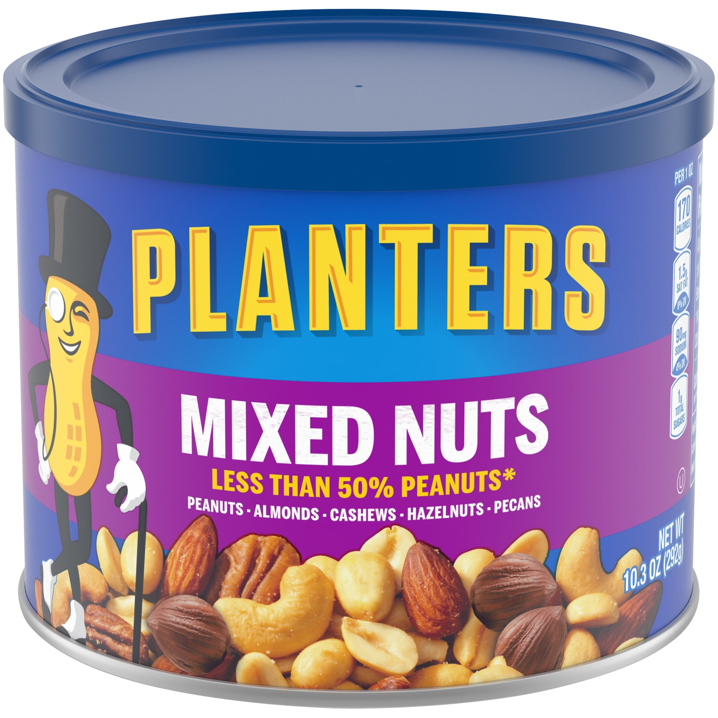 Planters Mixed Nuts Less Than 50 Peanuts with Peanuts, Almonds