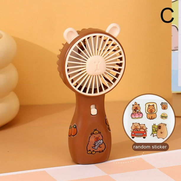 Mini ventilador de mano Capybara, carga USB, silencioso, portátil, de escritorio, para estudiantes, gran ventilador de energía eólica