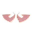 thumbnail image 3 of Unique Geometry Checkered Dangle Drop Earrings Chic Great Christmas Girl Gifts----Red--Product code 74499 Red, 3 of 3