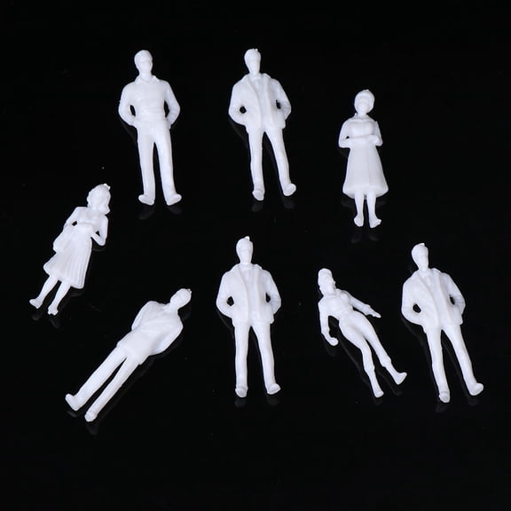 ETHZZLE 10Pcs White Dollhouse Figures for Students and Model Train Layout