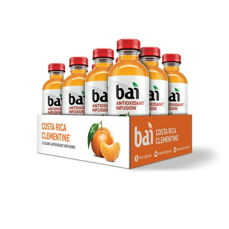 Slimline Beverage - Bai Antioxidant Infused Beverage, Costa Rica Clementine, 18 Fl Oz, 12 Count