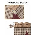 thumbnail image 6 of Texas Star Vintage Living Room Curtains 2 Panel, Brown Checkered Berry Farmhouse Cafe Window Treatment, Farmhouse Bedroom Bathroom Kitchen Curtains Drapes 104"x45", 6 of 6