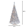 thumbnail image 2 of 4 ft. Pre Lit Warm White LED Pop up Silver Tinsel Tree, 2 of 5