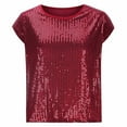 thumbnail image 4 of UPPADA Women's Sequin Tunic Tops Cold Shoulder Glitter Cocktail Party Blouse Tops Sequence Holiday Tees for Club Evening, 4 of 7