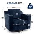 thumbnail image 2 of COOLHUT Swivel Accent Chair, Linen Fabric Modern Upholstered Armchair with Plump Back Pillow, Comfort Barrel Reading Chair for Living Room Bedroom, Navy Blue, 2 of 11