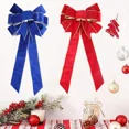 thumbnail image 2 of 1 lazo de franela navideño de color azul, verde, rojo y burdeos, 27 x 60 cm, lazos grandes para decoración de escaparates, bodas y fiestas, 2 of 5